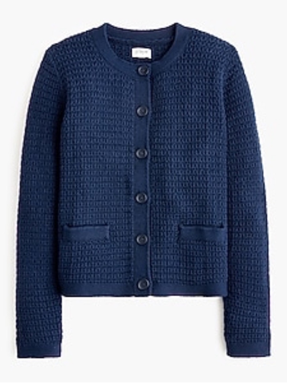 J.Crew Factory Stitched Crewneck Cardigan Sweater